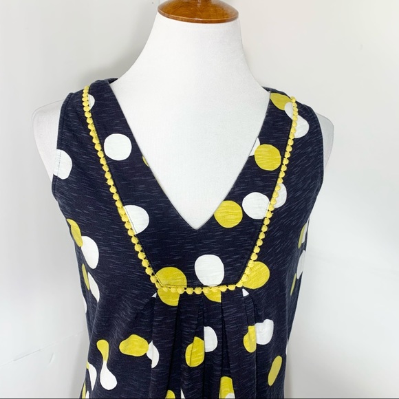 SOLD-Boden Polka Dot Navy Blue Sleeveless Tunic Dress - Picture 2 of 10